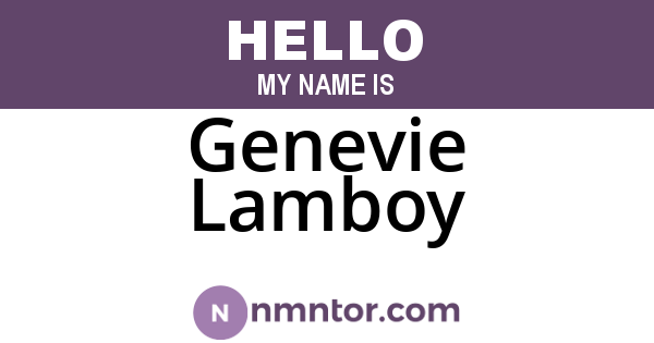 Genevie Lamboy