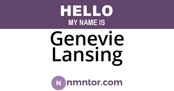 Genevie Lansing