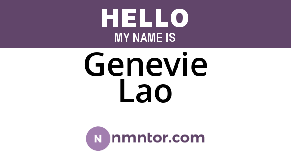 Genevie Lao