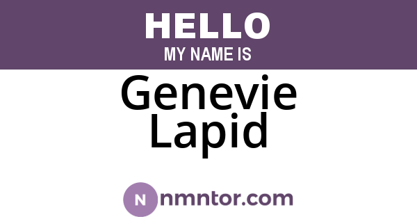 Genevie Lapid