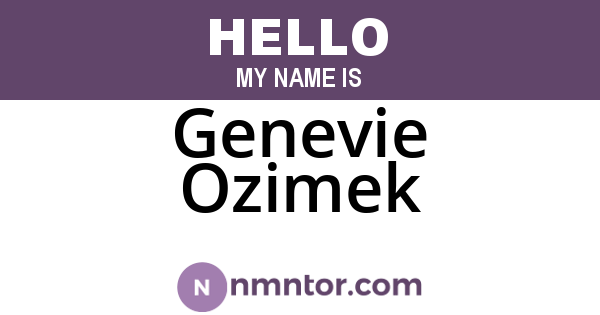 Genevie Ozimek