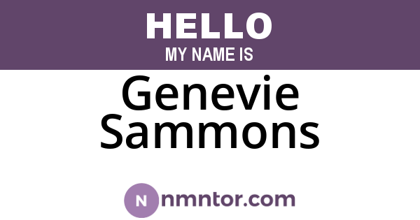 Genevie Sammons