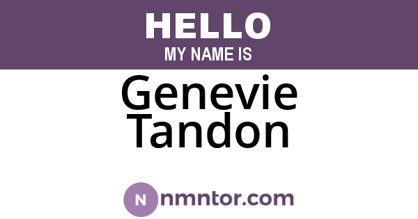 Genevie Tandon