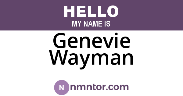 Genevie Wayman