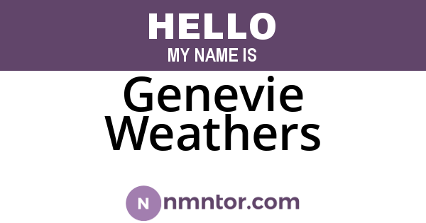 Genevie Weathers