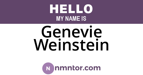 Genevie Weinstein