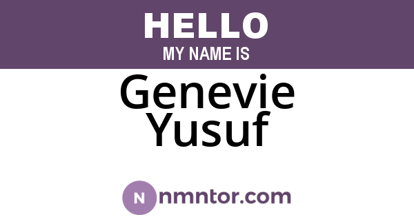 Genevie Yusuf