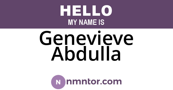 Genevieve Abdulla