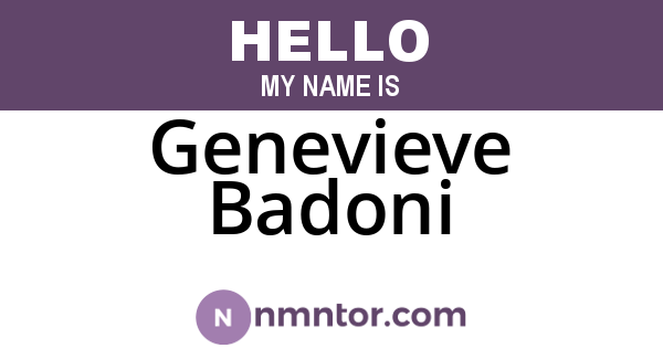 Genevieve Badoni