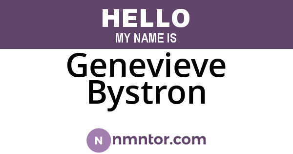 Genevieve Bystron