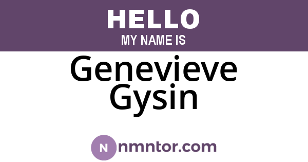 Genevieve Gysin
