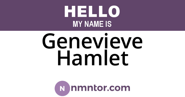 Genevieve Hamlet
