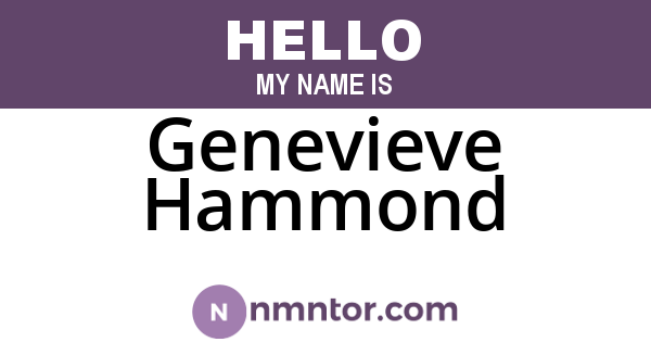 Genevieve Hammond