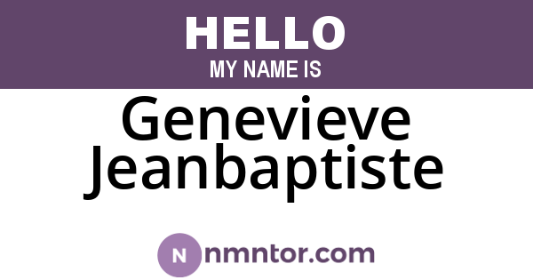Genevieve Jeanbaptiste