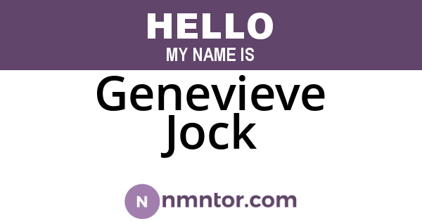 Genevieve Jock