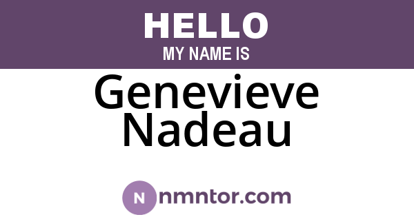 Genevieve Nadeau
