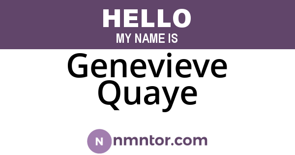 Genevieve Quaye