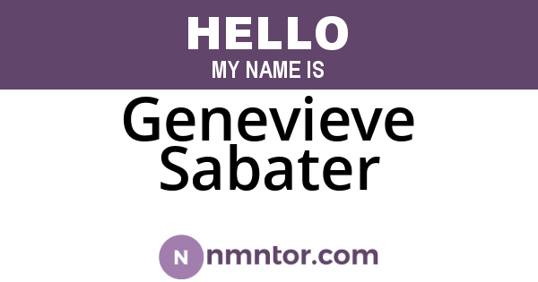 Genevieve Sabater