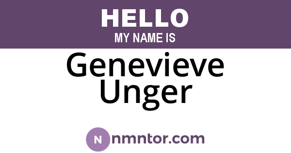 Genevieve Unger
