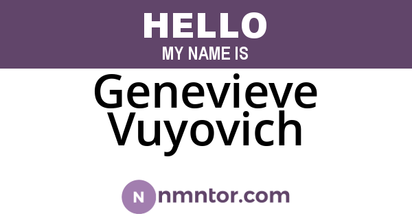 Genevieve Vuyovich