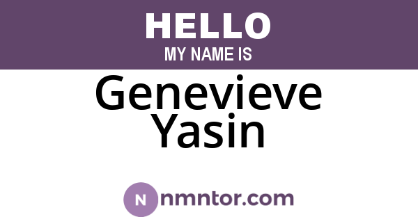Genevieve Yasin