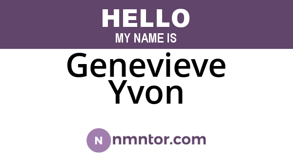 Genevieve Yvon