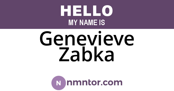 Genevieve Zabka