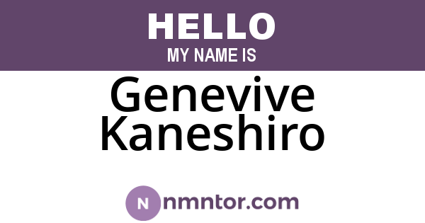 Genevive Kaneshiro
