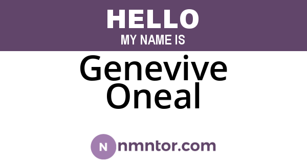 Genevive Oneal
