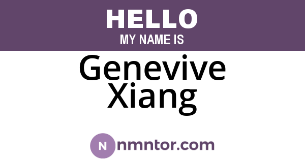 Genevive Xiang