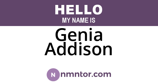 Genia Addison