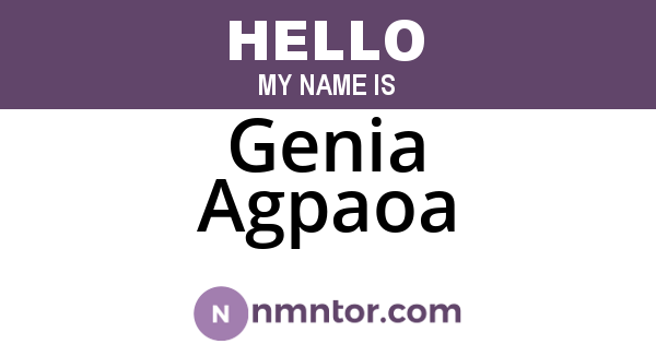 Genia Agpaoa