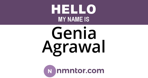 Genia Agrawal