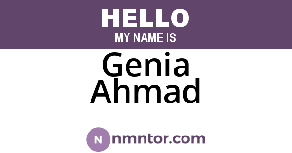 Genia Ahmad