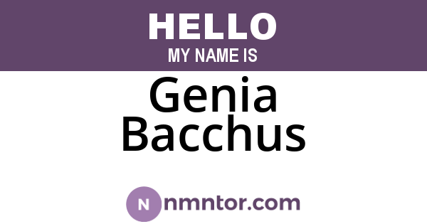 Genia Bacchus
