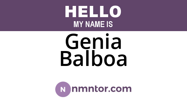 Genia Balboa