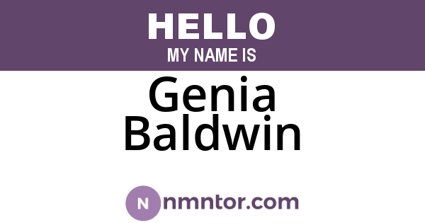 Genia Baldwin