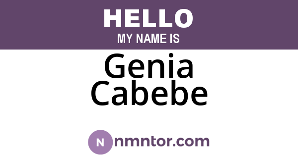 Genia Cabebe