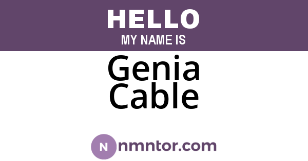 Genia Cable
