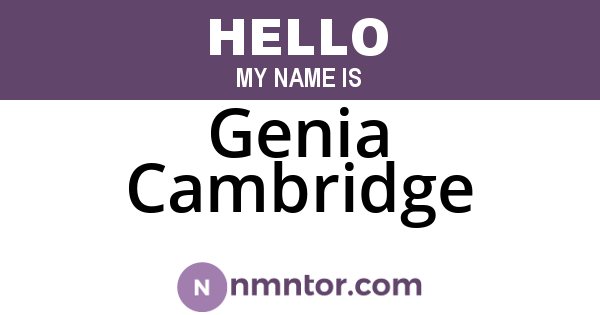 Genia Cambridge