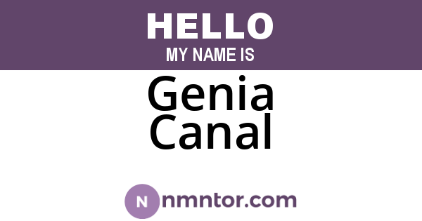 Genia Canal