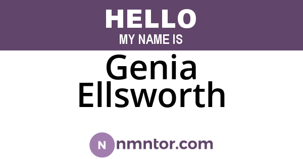 Genia Ellsworth