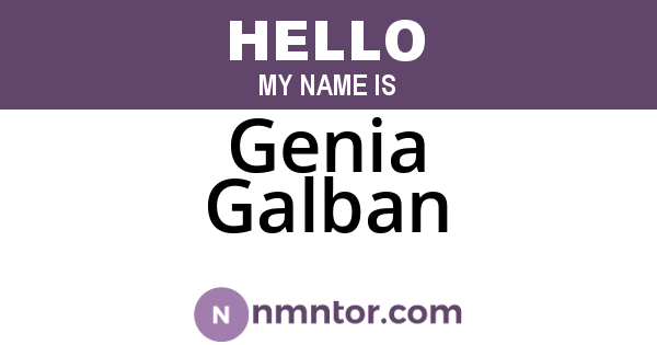 Genia Galban