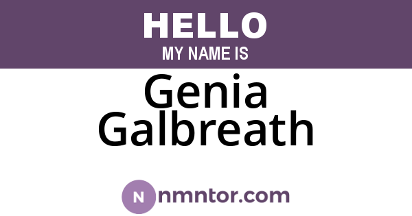 Genia Galbreath