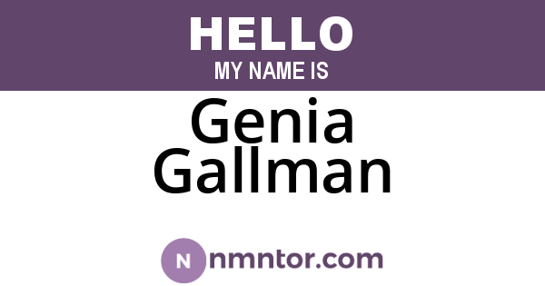 Genia Gallman