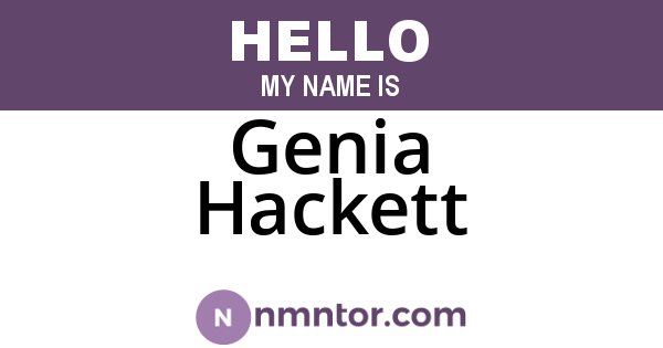 Genia Hackett