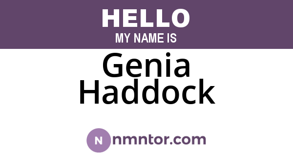 Genia Haddock