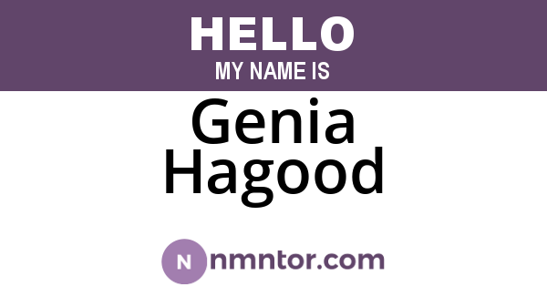Genia Hagood