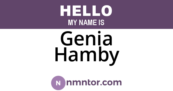 Genia Hamby