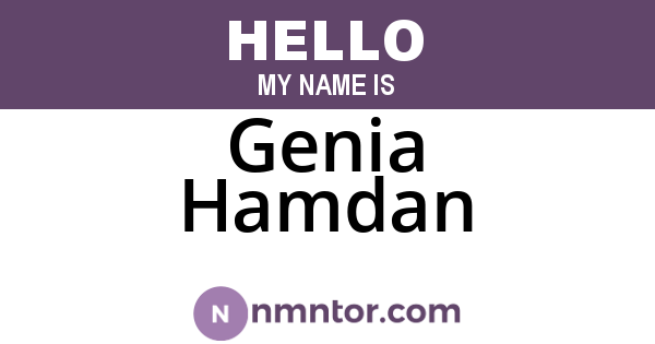 Genia Hamdan